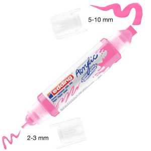 Edding Marqueur Acrylic 5400 - Double Pointe - Fluo Rose
