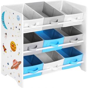 Songmics Étagère de rangement enfant effet bois blanc