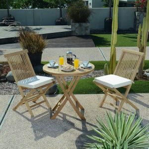 Teck'Attitude Salon de Jardin Teck Ecograde Manga, 2 chaises