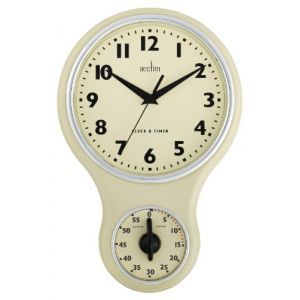 Acctim 21592 - Horloge Murale Kitchen Time - Couleur Crème Import Grande Bretagne