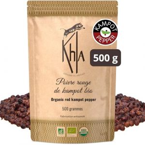 Khla - Poivre rouge de Kampot 500g - IGP-Biologique-Premium-en grains