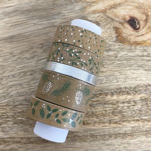 Heyda Mes Courses En Vrac - Ruban adhésif décoratif de Noël - Vert/Argent
