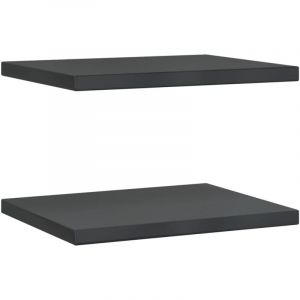 VidaXL Étagères murales 2 pcs 50x40x3 cm noir acier inoxydable, étagère flottante, étagère murale d'exposition, panneau d'étagère