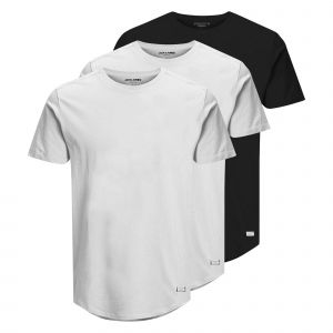 Jack & Jones JJENOA Tee SS Crew Neck 3PK MP T-Shirt, Blanc/Pack : 2 Blanc/1 Noir, XXL Homme