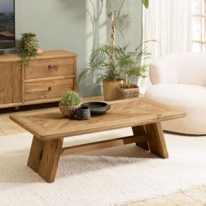 Macabane Andrian - Table basse rectangulaire 130x70cm bois pin recyclé