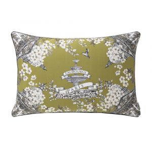 Alexandre Turpault Housse de coussin en lin jaune 40x60