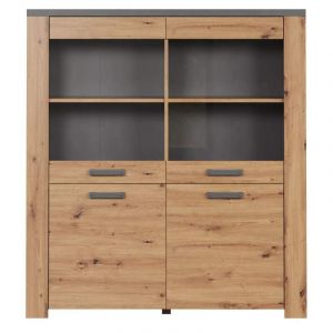 Calicosy Rangement vitré avec 4 portes - H139 cm