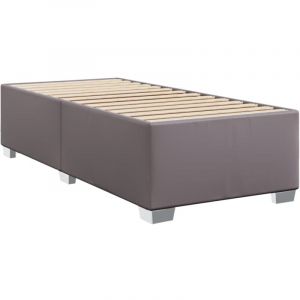 VidaXL Cadre de lit Gris 90x200 cm Similicuir
