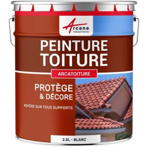 Arcane industries Peinture toiture, tuile, ciment et terre cuite - 2.5 l Blanc