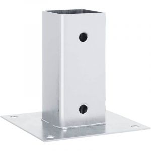 VidaXL Bases de poteau carrées 4 pcs argent 71x71 mm acier galvanisé, base de clôture en béton, base de poteau de clôture 42000006