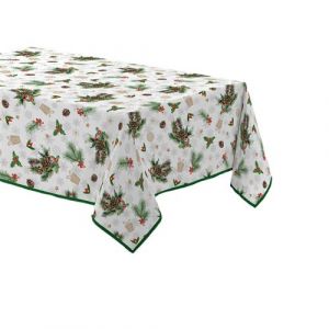 Douceur D'int&eacute;rieur - Nappe rectangulaire antitache et infroissable Flore d'hiver