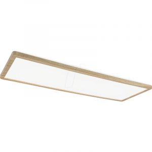 Paulmann 71036 Panneau LED Atria Shine plafonnier + Backlight carré IP44 22W 2300lm 580x200mm Esthétique Bois Plastique 4000K BLC Chaud luminaire Bain, Matière, 22 W
