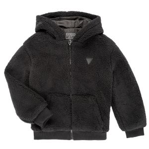 Guess Blouson enfant LS FAUX FUR JACKET Noir - Taille 8 ans,10 ans,12 ans,14 ans,16 ans