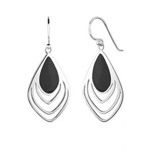 Elli Boucles d'Oreilles Feder Emaille Boho Hippie Festival 925 Silber