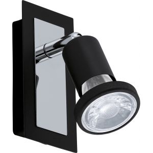 Eglo Applique murale SARRIA LED Chrome, Noir, 1 lumière - Moderne - Intérieur - SARRIA