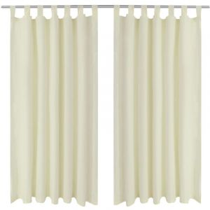 VidaXL 2 pcs Rideau à Passant Micro Satin Crème 140 x 225 cm
