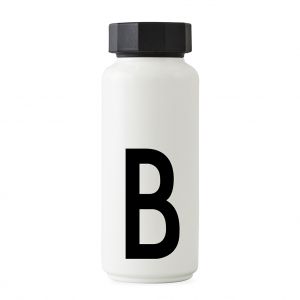 Image de Design Letters Bouteille isotherme Arne Jacobsen / 500 ml - Lettre B blanc en métal