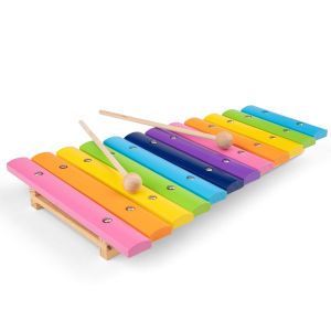 New Classic Toys Xylophone 12 tons 33 cm bois/acier 3-pièces