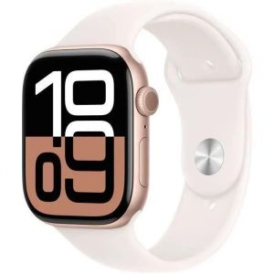 Apple Watch Series 10 Gps + Cellular - 46mm - Aluminium Rose Gold - Bracelet Light Blush M/L (2024) - Reconditionné - Excellent État