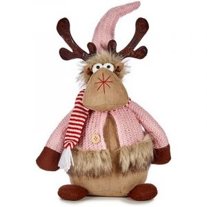 Krist+ - renne de no&euml;l Rose Marron 15 x 43 x 19 cm