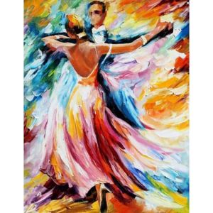 Figured'Art Peinture par Numéro Adulte Danse de Salon - Activité Manuelle Kit de Loisir Créatif DIY Numéro d'Art Complet - 40x50cm sans châssis en bois