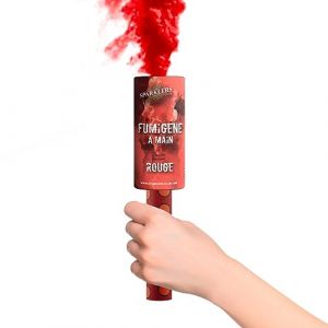 Fumigène Torche a Main 45 secondes couleur Rouge - Déclenchement à Mèche, durée 45 sec,