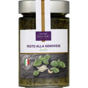 Monoprix gourmet Sauce Pesto Alla Genovese &agrave; base de basilic, huile de tournesol et fromages