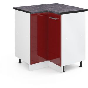 Meuble d'angle R-Line, Rouge bordeaux Haute brillance, 75.6 cm, pt Anthracite Vicco