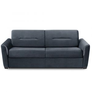 Italian Spirit Canapé convertible ouverture RAPIDO AMAZONE 140cm matelas 14cm sommier lattes RENATONISI tissu tweed bleu
