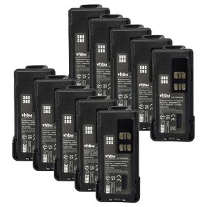 Vhbw 10x Batterie compatible avec Motorola DP4400E, DP2000, DP2600, DP2400 radio talkie-walkie (2600mAh, 7,4V, Li-ion) - avec clip de ceinture