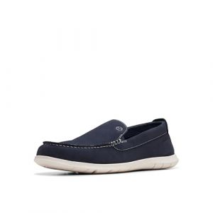 Clarks Homme Flexway Step Semelle de Mocassin, Navy Suede, 42.5 EU