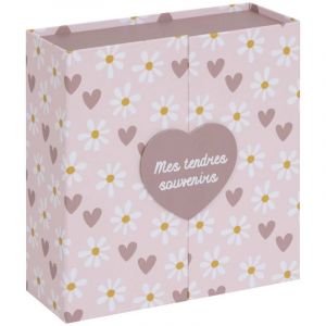 Atmosphera Coffret empreinte Cilia rose 22,3x21,5cm créateur d'intérieur