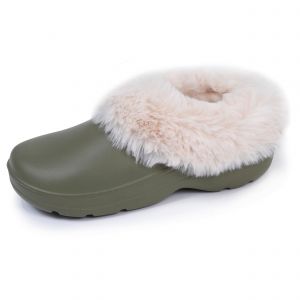 Isotoner Chaussures Mules femme sabot très confortable avec chaussettes fourrée amovible