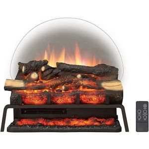 BALDERIA insert de chemin&eacute;e &eacute;lectrique Lily | Unit&eacute; &eacute;lectrique avec t&eacute;l&eacute;commande | Effet de flammes r&eacute;alistes | Metal puissant