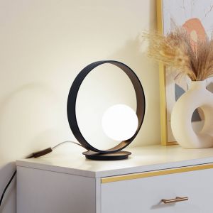 LED Lampe a poser à intensité variable 'Luneo' en métal pour salon & salle à manger - noir, blanc