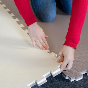 Eyepower 1,6qm Tapis de Sol pour Gym - 2,5cm - 2 Dalles en Mousse - 90x90 Puzzles de Sol