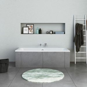 Duravit Baignoire murale en acrylique rectangulaire à encastrer design pour salle de bain, 2 dossiers inclinés - 190x90x47cm - Blanc - DURAPECOS190 x 90 cm