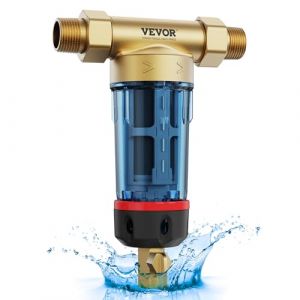 Vevor - Prefiltre a eau rotatif, 19 mm g-m + 25,4 mm g-m, filtre a sediments de 40 microns deeau de puits pour toute la maison, 4 t/h debit eleve,