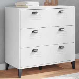 VidaXL Commode Armoire de Rangement avec Tiroirs Meuble de Chambre à Coucher Salon Intérieur Industriel Blanc Bois 374920