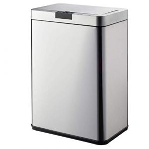 Kitchen Move Poubelle de cuisine automatique design 60L DAYTONA en acier INOX avec cerclage