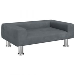 VidaXL Lit pour chien gris foncé 70x45x26,5 cm velours