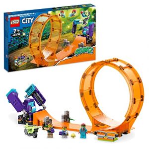 Lego 60338 City Stuntz Le Looping du Chimpanzé Cogneur, Jouet de Moto Cross avec Minifigurines de Cascadeur et Rampe pour Enfants de 7 Ans et Plus