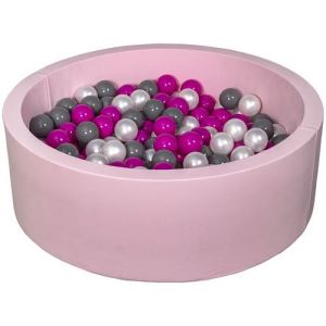 Piscine à balles Aire de jeu + 200 balles rose perle, rose, gris