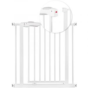 Nukido Barri&egrave;re De S&eacute;curit&eacute; pour Enfants Extensible De 75 &Agrave; 85 cm sans Per&ccedil;age en M&eacute;tal Blanc