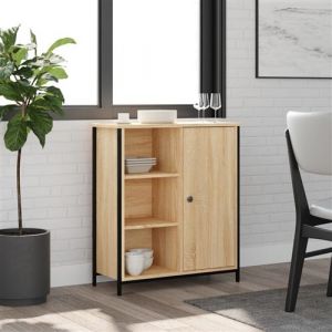 VidaXL Buffet, Meuble de Rangement avec Porte, Armoire lat&eacute;rale, Organisateur de Salon Maison Int&eacute;rieur Ch&ecirc;ne Sonoma Bois d'Ing&eacute;nierie