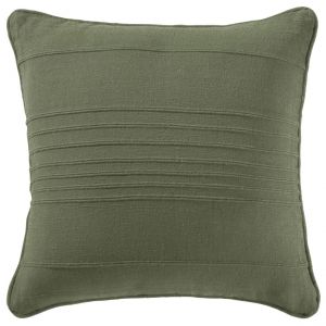 Lot de 2 housses de coussin, ou d'oreiller en coton ORION - vert olive