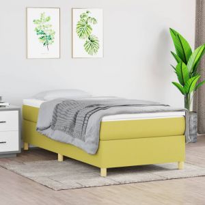Image de VidaXL Sommier à Ressorts de Lit Sommier à Lattes Lit Rembourré Cadre à Lattes Lit Simple Adulte Chambre Intérieur Vert 90x190 cm Tissu