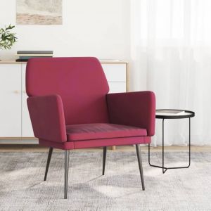 VidaXL Fauteuil Rouge bordeaux 62x79x79 cm Velours Wine red
