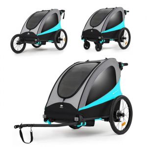 Kinderkraft Remorque vélo 3en1 NAVA Hawaiian Blue