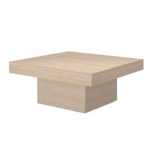 Table basse carrée en marbre d'ingénierie couleur travertin